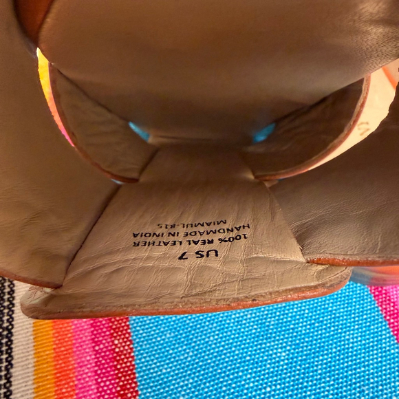 Anthony Veer Leather Woven Mules Cognac Size 7 Shoes - Picture 7 of 10